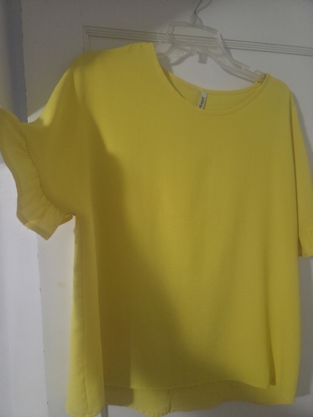 Bright Yellow Ruffle Sleeve Short-Sleeve Tee